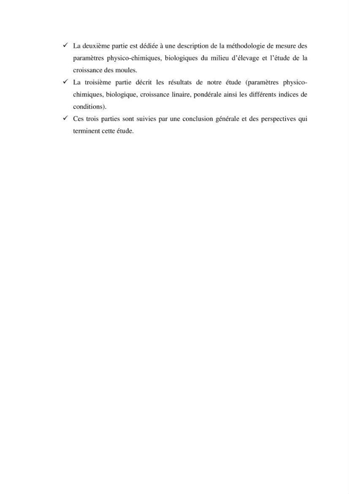 Etude des performances de croissance d\'un élevage myliticole mytilus galloprovincialis ( Lamarck,1819) Ain Taya (Alger):