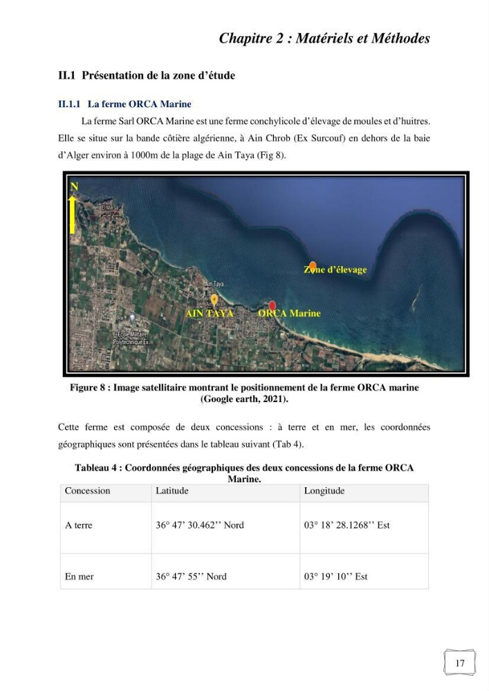 Etude des performances de croissance d\'un élevage myliticole mytilus galloprovincialis ( Lamarck,1819) Ain Taya (Alger):