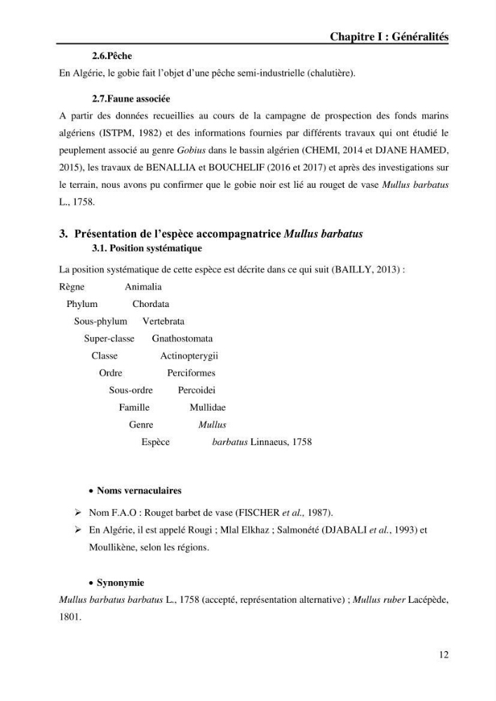 Contribution à l’étude de la croissance et de l’exploitation du gobie noir Gobius niger L., 1758 (Actinopterygii, Perciformes) du golfe de Béjaïa