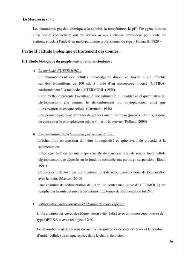 Dynamique et diversité du peuplement phytoplanctonique de la baie de Bou-Ismail.