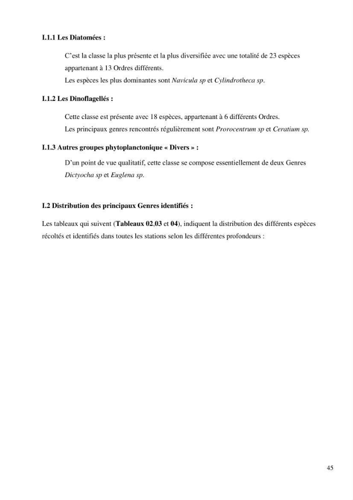 Dynamique et diversité du peuplement phytoplanctonique de la baie de Bou-Ismail.