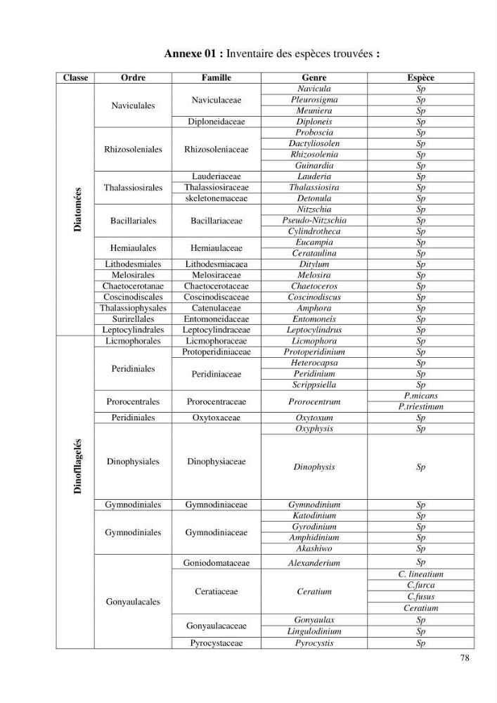 Dynamique et diversité du peuplement phytoplanctonique de la baie de Bou-Ismail.