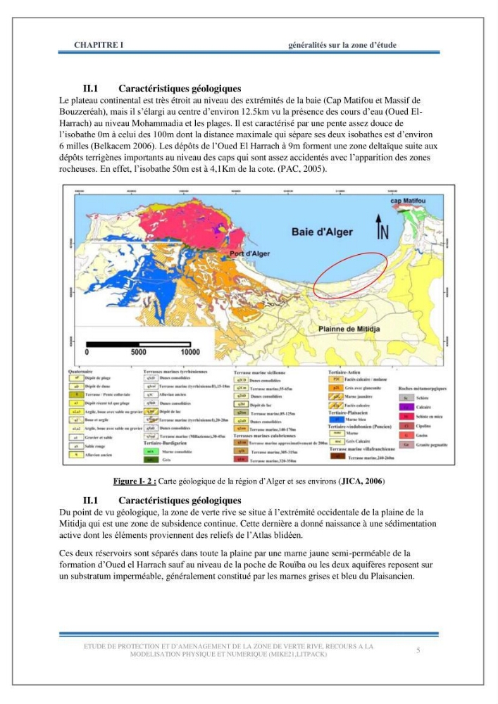 Etude de protection et d\'aménagement de la zone de Verte Rive-Bordj El Kiffan