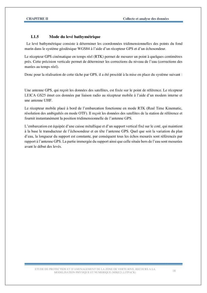 Etude de protection et d\'aménagement de la zone de Verte Rive-Bordj El Kiffan
