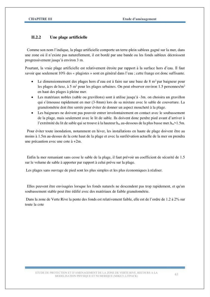 Etude de protection et d\'aménagement de la zone de Verte Rive-Bordj El Kiffan