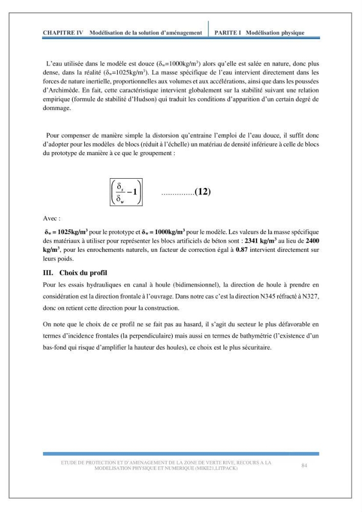 Etude de protection et d\'aménagement de la zone de Verte Rive-Bordj El Kiffan