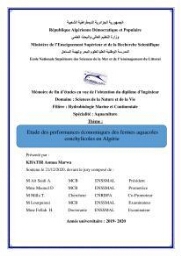 Etude des performances économiques des fermes aquacoles conchylicoles en Algérie: