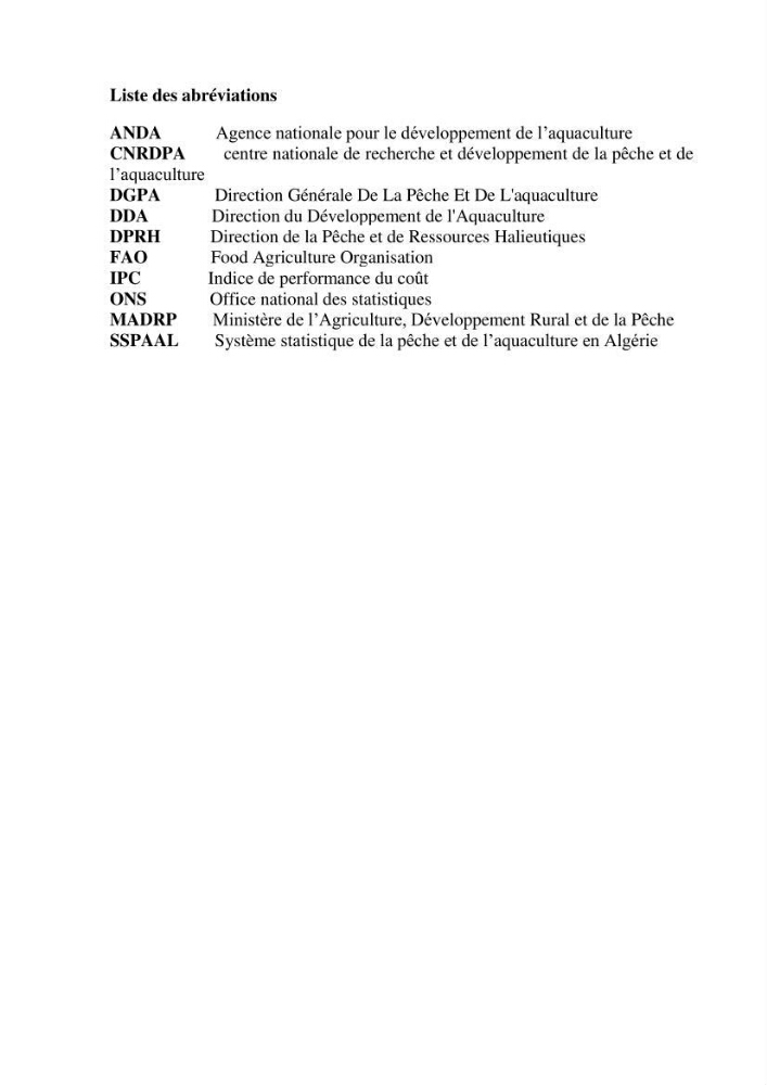 Etude des performances économiques des fermes aquacoles conchylicoles en Algérie: