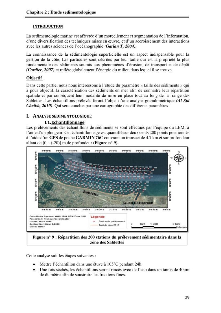 Aménagement de la promenade de la Baie d\'Alger: étude sur modèle reduit physique du transpot sedimentaire dans la promenade des Sablettes \" Baie d\'Alger\"