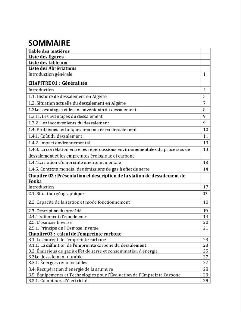 Évaluation de l\'empreinte carbon d\'une station de dessalement de l\'eau de mer de Fouka (Tipaza)