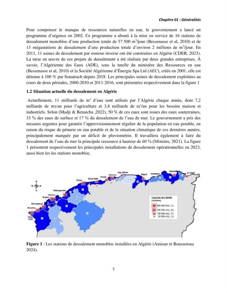 Évaluation de l\'empreinte carbon d\'une station de dessalement de l\'eau de mer de Fouka (Tipaza)