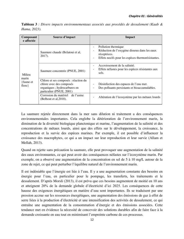 Évaluation de l\'empreinte carbon d\'une station de dessalement de l\'eau de mer de Fouka (Tipaza)
