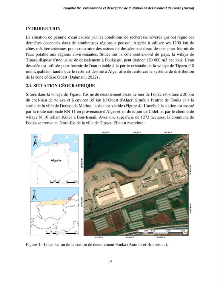 Évaluation de l\'empreinte carbon d\'une station de dessalement de l\'eau de mer de Fouka (Tipaza)