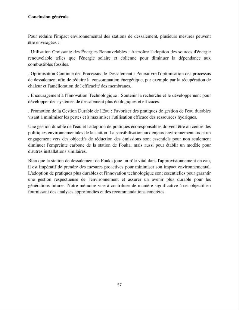 Évaluation de l\'empreinte carbon d\'une station de dessalement de l\'eau de mer de Fouka (Tipaza)