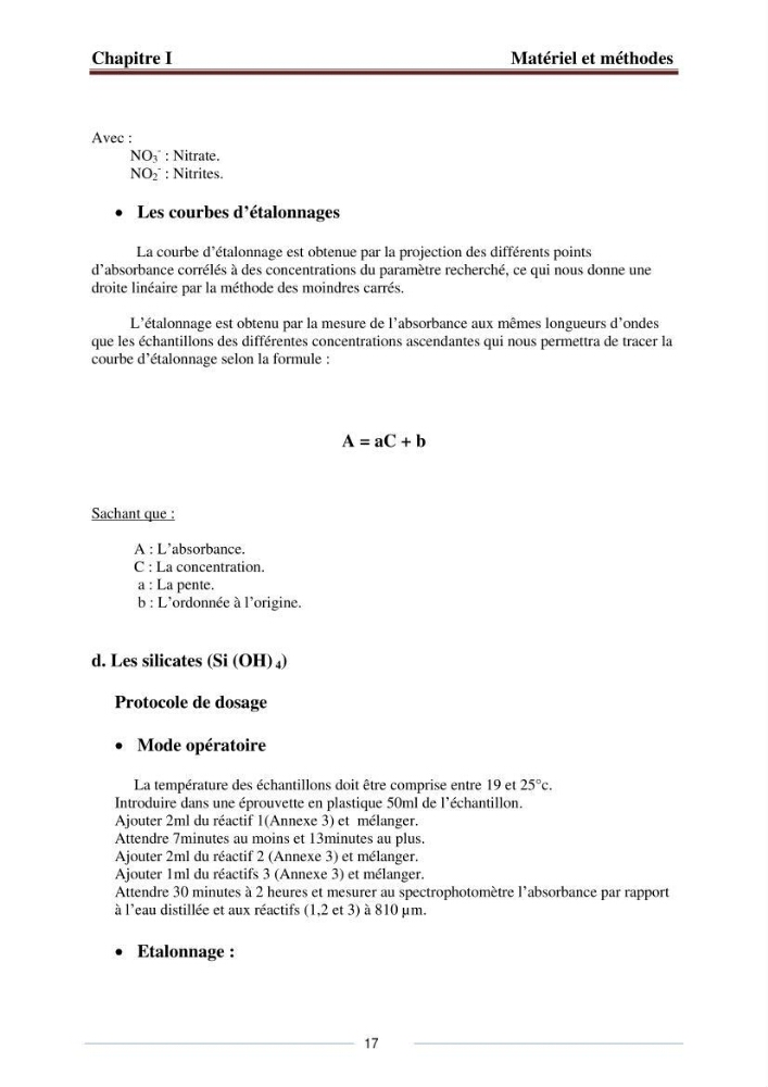 Caractérisation physico-chimiques et sels nutritifs des eaux de la baie d\'El Djamila