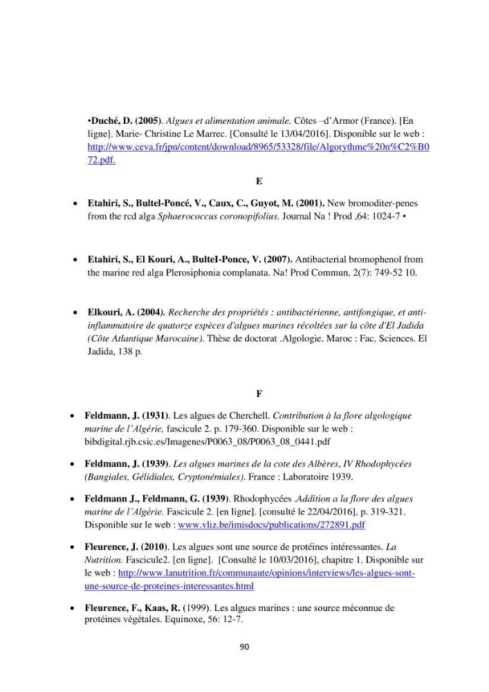 Etude de quelques rhodobiontes de la côte ouest algéroise: biologie, biochimie et valorisation