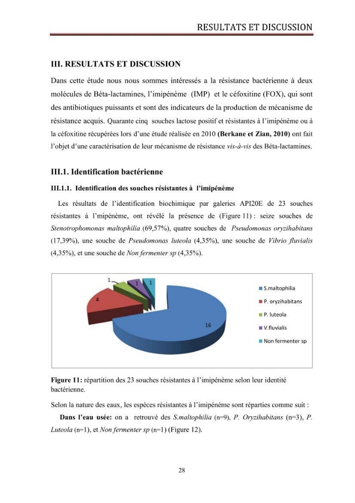 Caractérisation des mécanismes de résistance aux béta-lactamines chez des bactéries à Gram négatif isolées des eaux usées et aux traitées de la STEP de Boumerdes