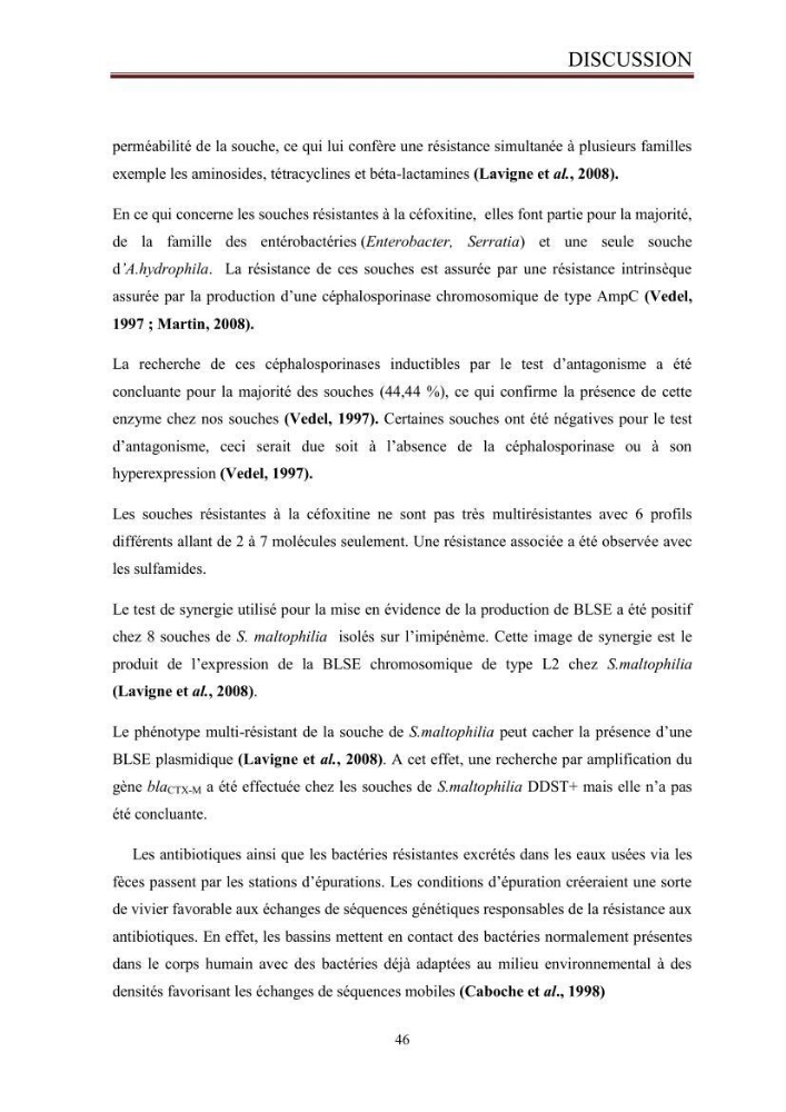 Caractérisation des mécanismes de résistance aux béta-lactamines chez des bactéries à Gram négatif isolées des eaux usées et aux traitées de la STEP de Boumerdes