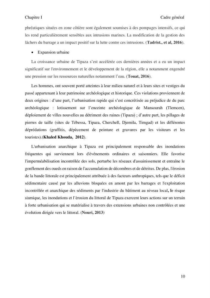 Gestion et valorisation des zones littorales à intérêt stratégique cas de la wilaya de Tipaza