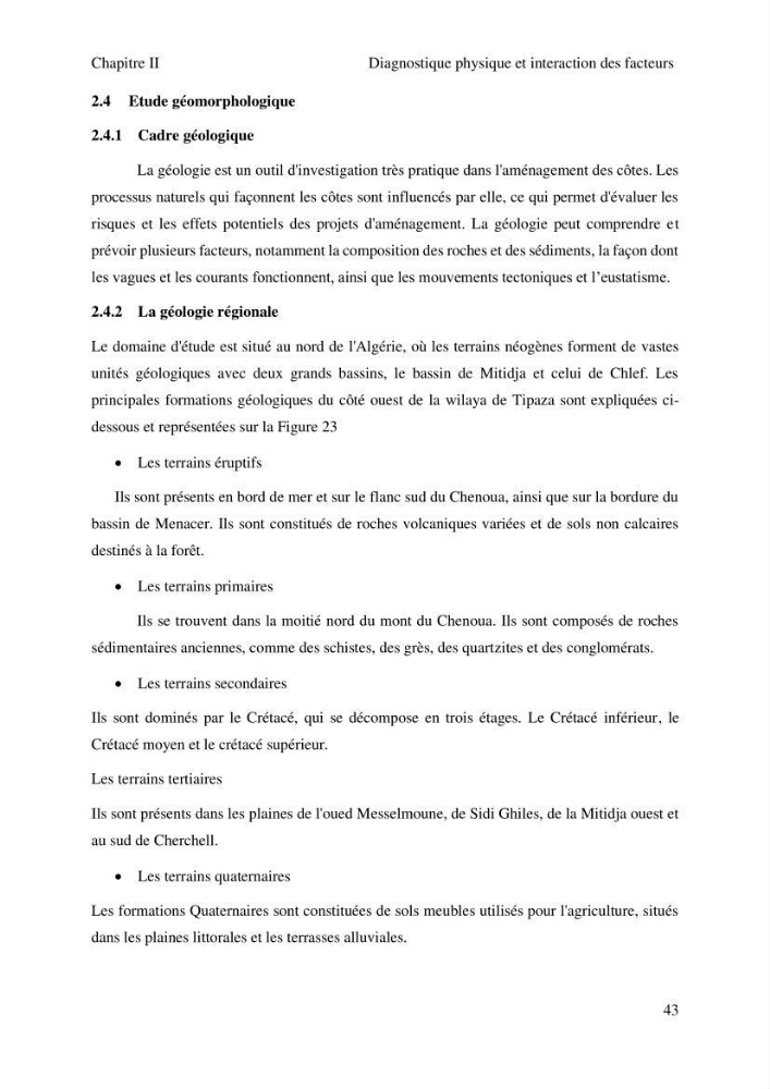 Gestion et valorisation des zones littorales à intérêt stratégique cas de la wilaya de Tipaza