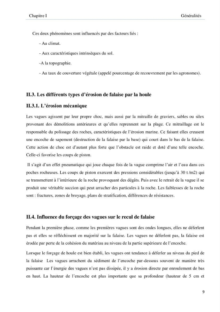 Evolution et dynamique de la falaise Est de Boumerdes et proposition des solutions
