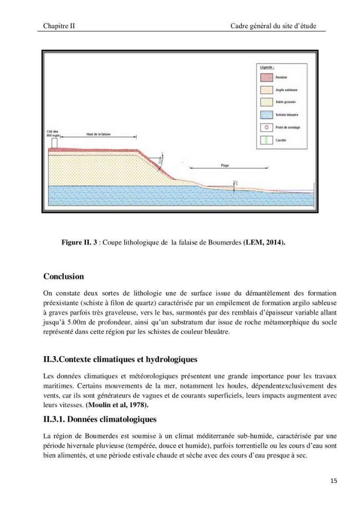 Evolution et dynamique de la falaise Est de Boumerdes et proposition des solutions