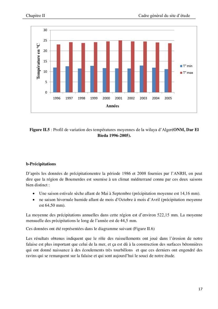 Evolution et dynamique de la falaise Est de Boumerdes et proposition des solutions