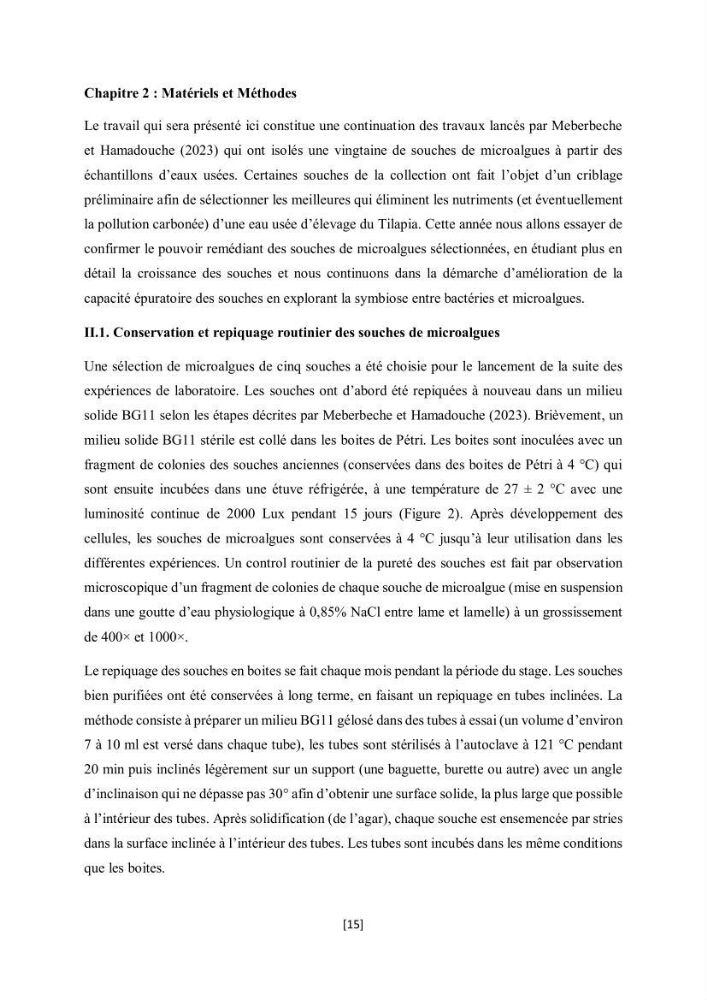 Étude l\'éfficacité épuratoire de consortia microalgues - bactéries dans le traitement des eaux usées aquacoles