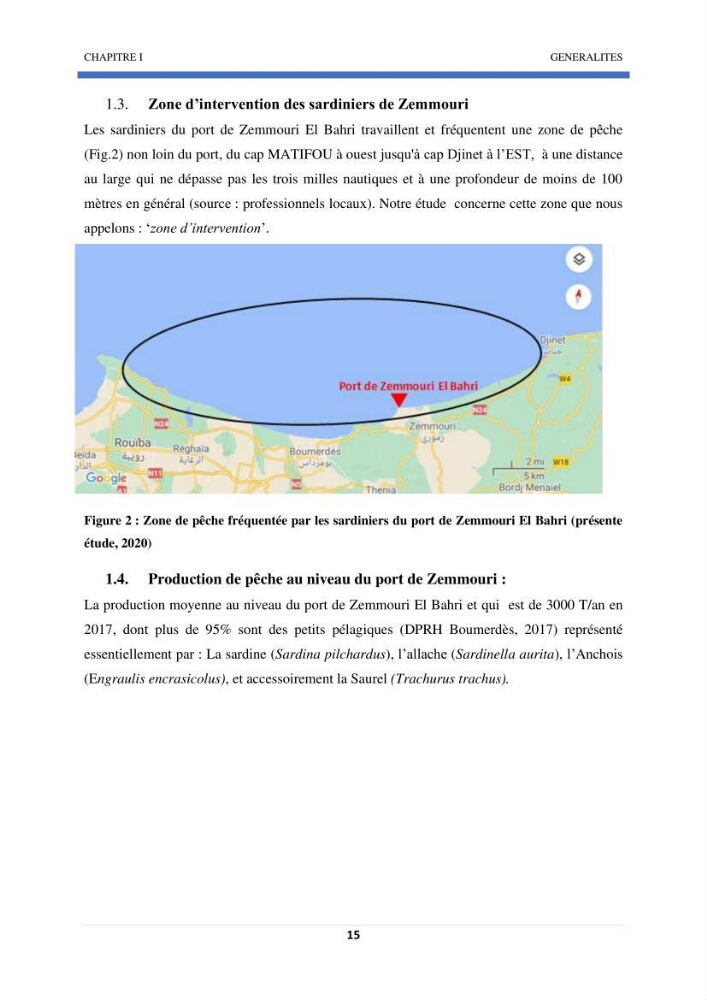 Approche sur l’impact de la température de surface sur l’efficacité Approche sur l’impact de la température de surface sur l’efficacité de la flottille sardinière de Zemmouri (Willaya de Boumerdes)