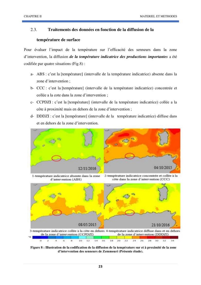 Approche sur l’impact de la température de surface sur l’efficacité Approche sur l’impact de la température de surface sur l’efficacité de la flottille sardinière de Zemmouri (Willaya de Boumerdes)