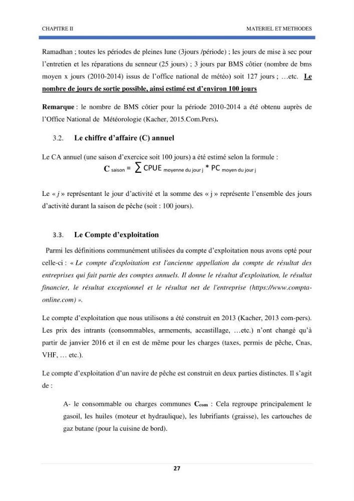 Approche sur l’impact de la température de surface sur l’efficacité Approche sur l’impact de la température de surface sur l’efficacité de la flottille sardinière de Zemmouri (Willaya de Boumerdes)