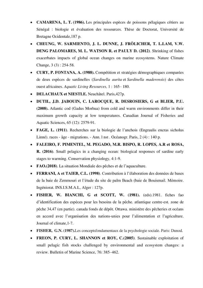 Approche sur l’impact de la température de surface sur l’efficacité Approche sur l’impact de la température de surface sur l’efficacité de la flottille sardinière de Zemmouri (Willaya de Boumerdes)