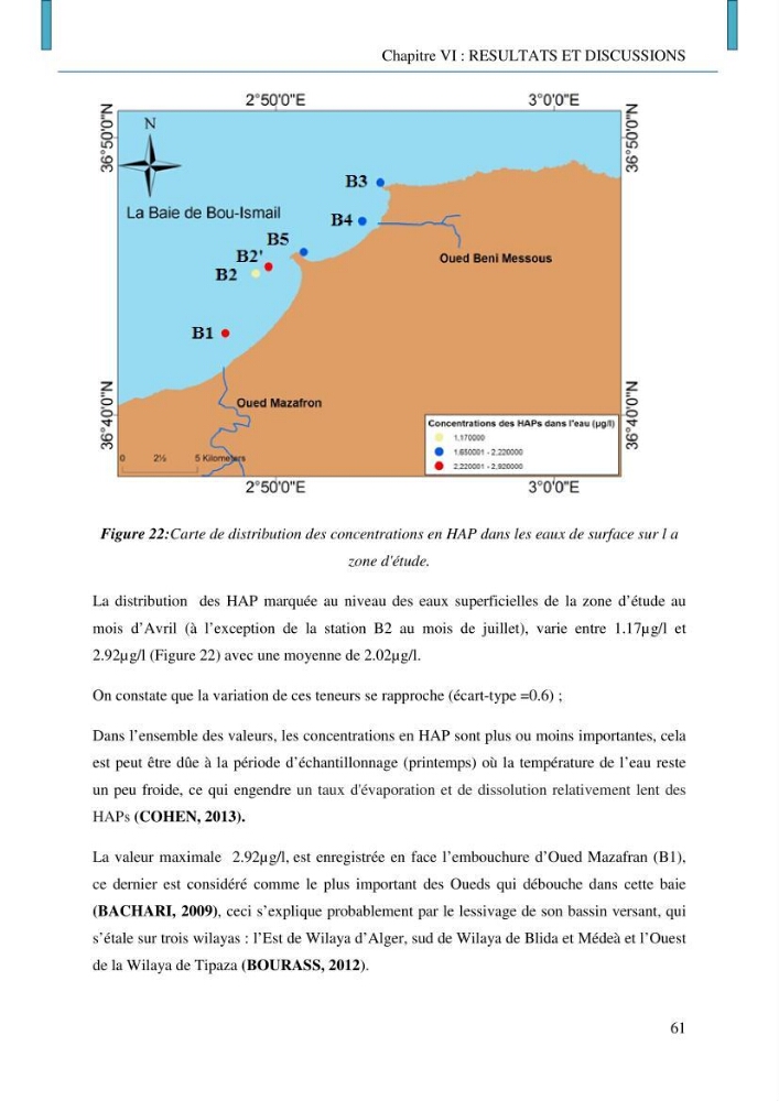 Evaluation des niveaux de pollution par les hydrocarbures aromatiques polycycliques dans les eaux et sédiments marins de la baie de Bou- Ismail (Est):