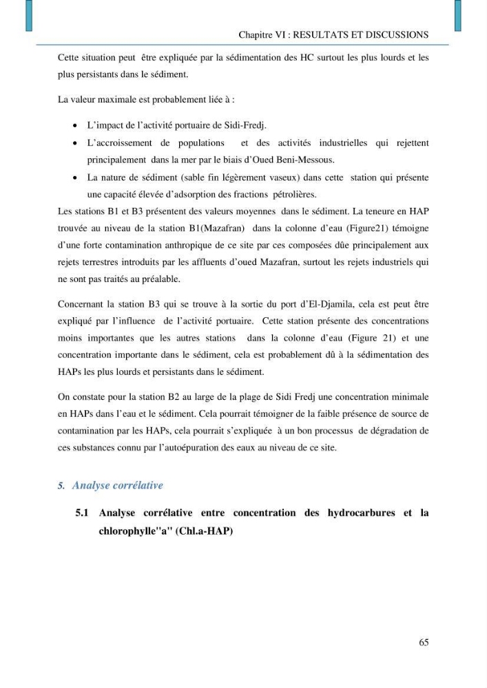 Evaluation des niveaux de pollution par les hydrocarbures aromatiques polycycliques dans les eaux et sédiments marins de la baie de Bou- Ismail (Est):