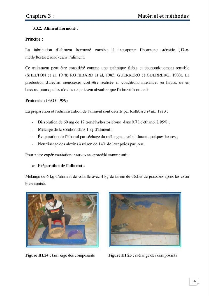 Production d\'alevins monosexe d\'oreochromis niloticus (Linnaeus, 1758) au niveau de la ferme piscicole ezzahra- wilaya de Ghardaia