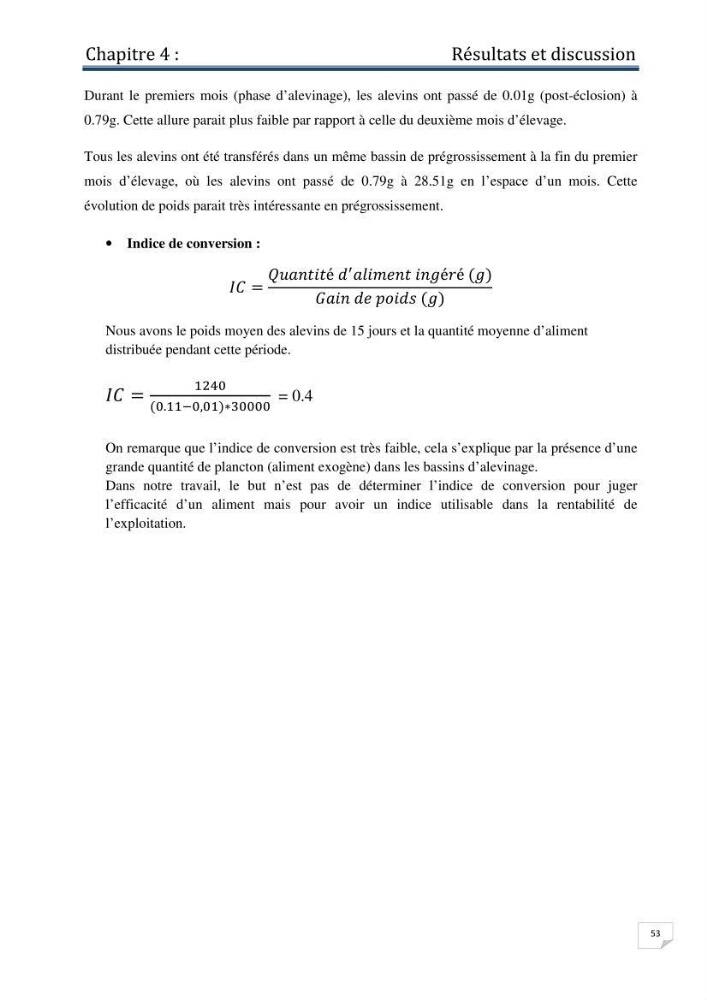 Production d\'alevins monosexe d\'oreochromis niloticus (Linnaeus, 1758) au niveau de la ferme piscicole ezzahra- wilaya de Ghardaia