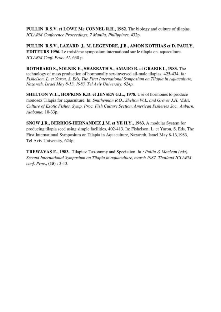 Production d\'alevins monosexe d\'oreochromis niloticus (Linnaeus, 1758) au niveau de la ferme piscicole ezzahra- wilaya de Ghardaia