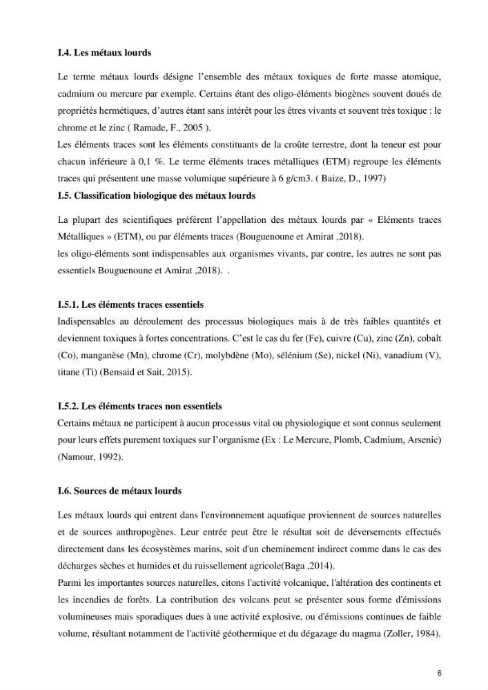 Monitoring de la pollution inorganique par les métaux dans le golf de Bejaia