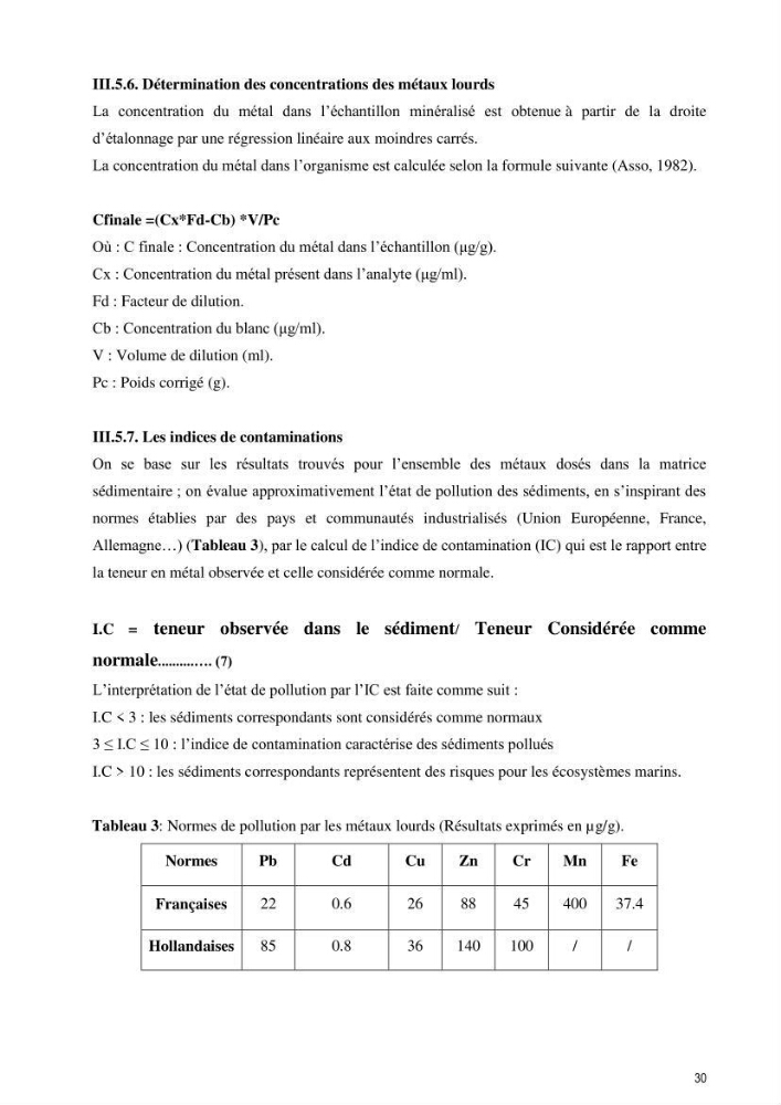 Monitoring de la pollution inorganique par les métaux dans le golf de Bejaia