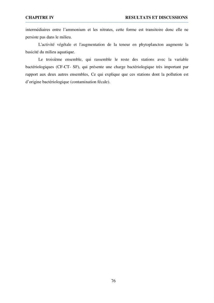 Qualité physico-chimique et bactériologique des eaux littorales