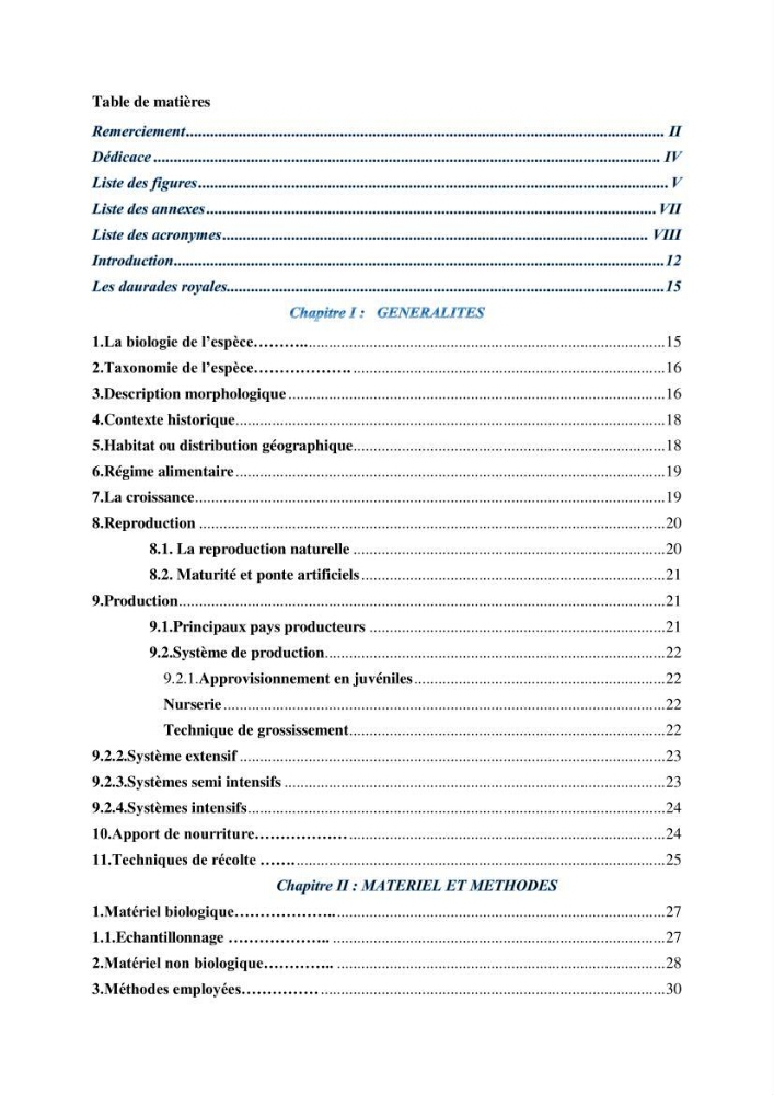Contribution à l\'étude de la déférienciation morphométrique et génétique des daurades ( Sparus aurata) (linné 1758) sauvages et d\'élevage: