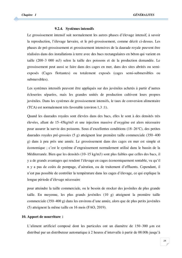 Contribution à l\'étude de la déférienciation morphométrique et génétique des daurades ( Sparus aurata) (linné 1758) sauvages et d\'élevage: