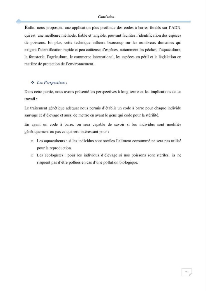 Contribution à l\'étude de la déférienciation morphométrique et génétique des daurades ( Sparus aurata) (linné 1758) sauvages et d\'élevage: