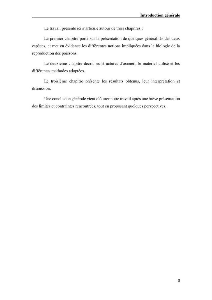 Maîtrise et suivi de la reproduction artificielle de quelques espèces de la famille des cyprinidés.