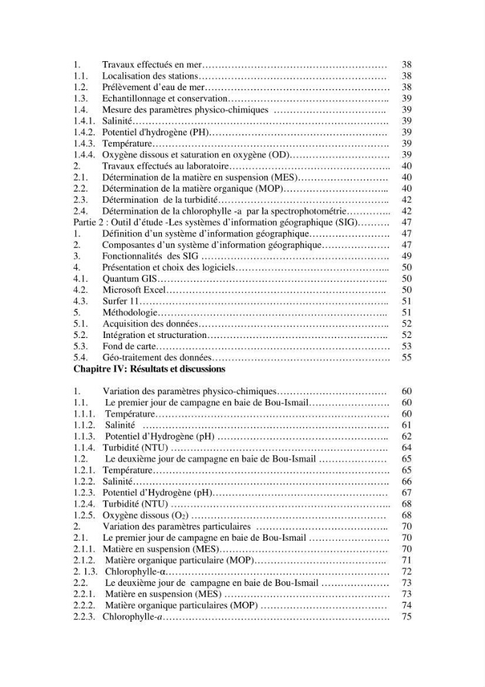 Analyse géostatistique de quelques paramètres de pollution côtière dans la baie de Bou-Ismail: