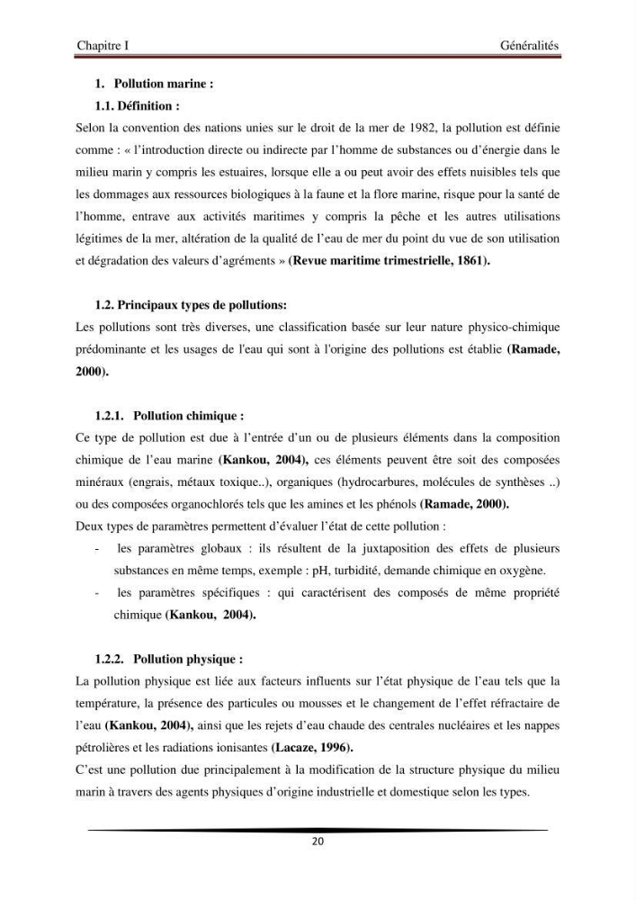 Analyse géostatistique de quelques paramètres de pollution côtière dans la baie de Bou-Ismail: