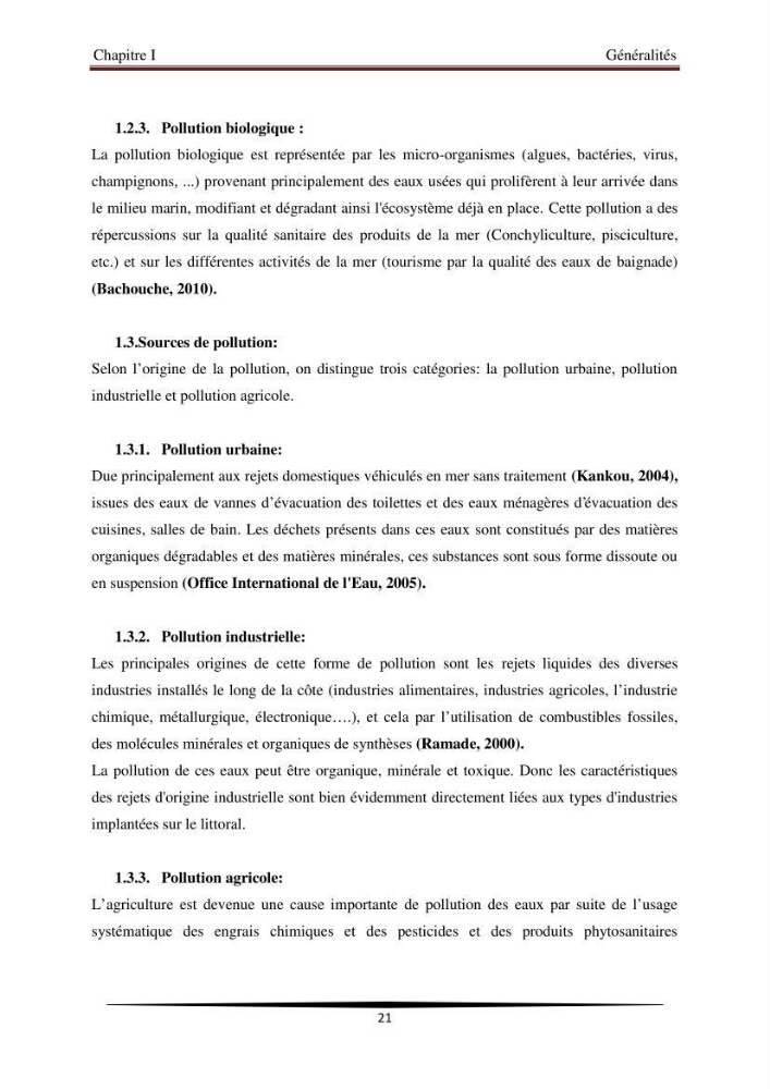 Analyse géostatistique de quelques paramètres de pollution côtière dans la baie de Bou-Ismail: