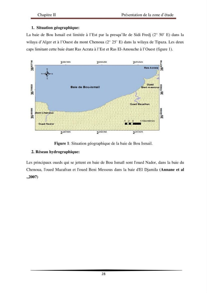 Analyse géostatistique de quelques paramètres de pollution côtière dans la baie de Bou-Ismail: