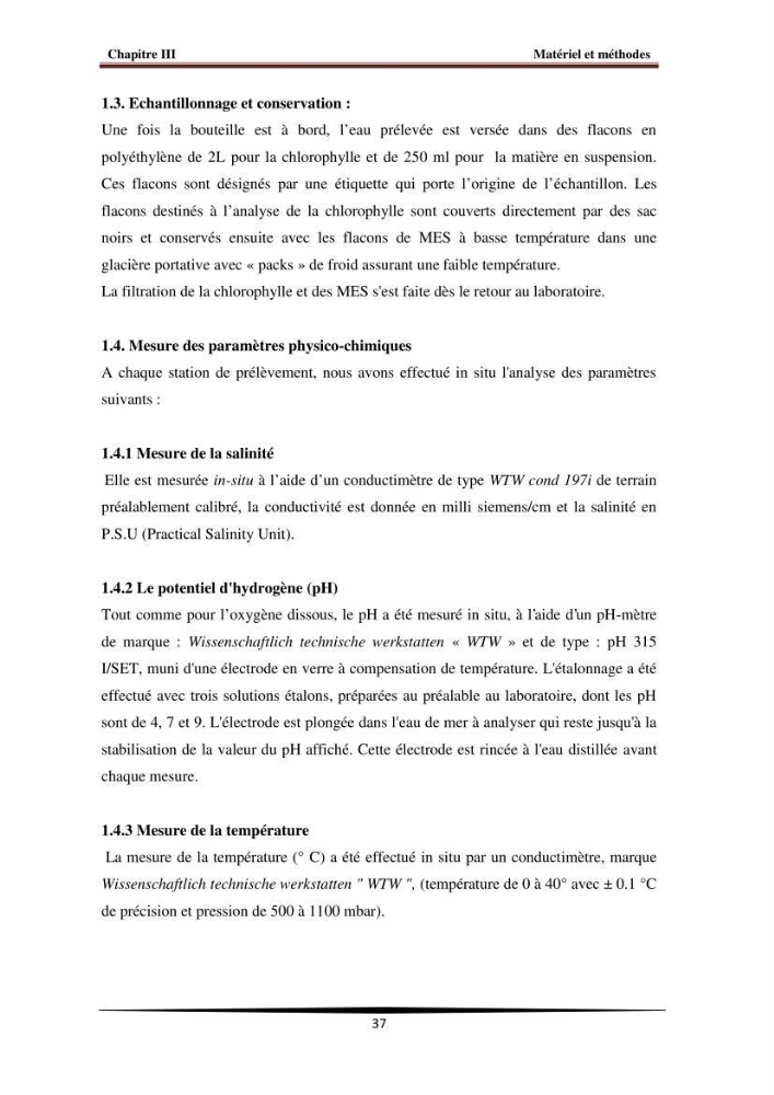 Analyse géostatistique de quelques paramètres de pollution côtière dans la baie de Bou-Ismail: