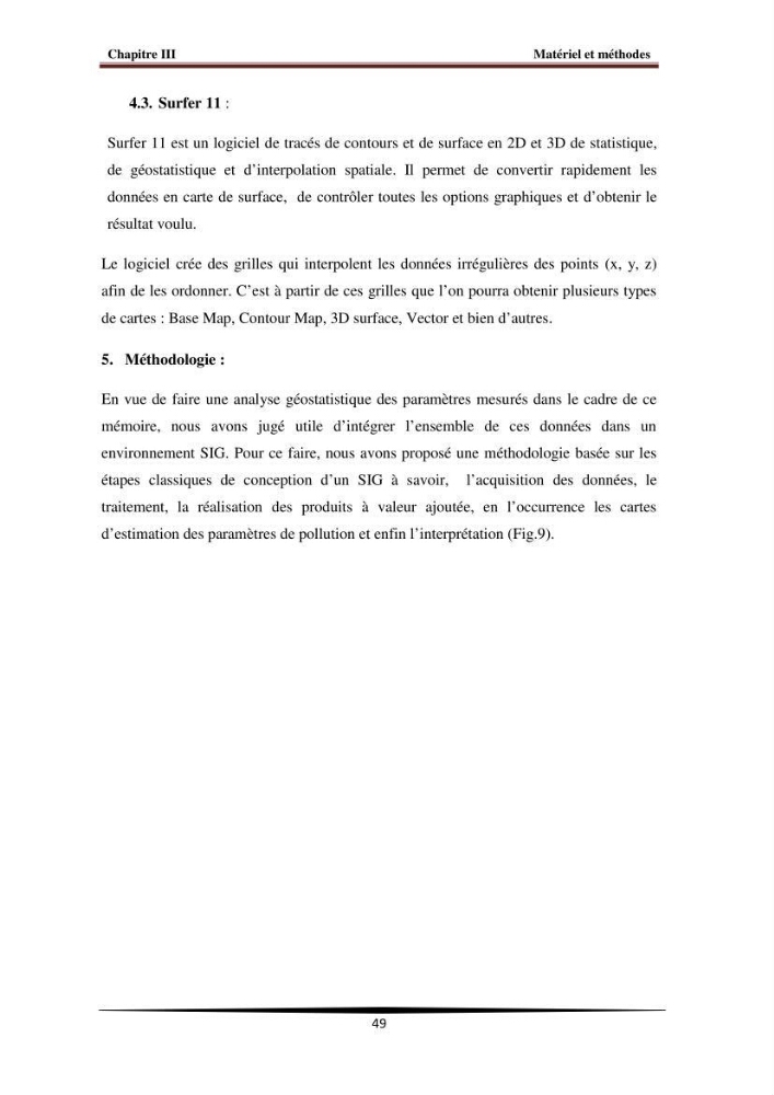 Analyse géostatistique de quelques paramètres de pollution côtière dans la baie de Bou-Ismail: